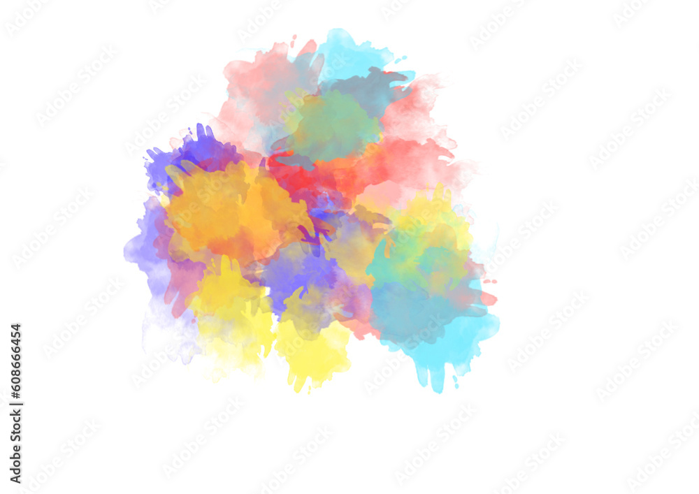 Obraz premium abstract watercolor art, Colorful Art Background, watercolor splatter, splash, Colorful Kid Drawing, PNG, Transparent