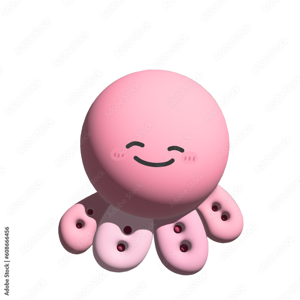 Octopus Cute cartoon 3D,cute animal 3d,3d rendered illustration of Octopus Octopus Cute cartoon 3D,cute animal 3d,3d rendered illustration of Octopus