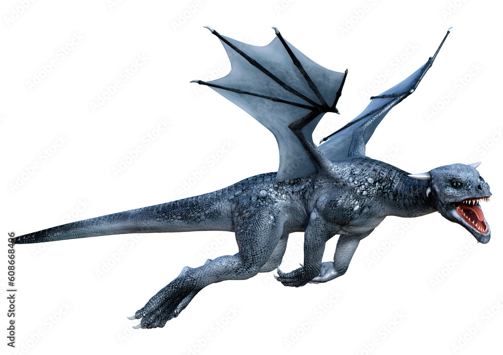 Fototapeta premium 3D Rendering Fairy Tale Dragon on White