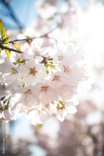 Close up of cherry blossoms  created using generative ai technology