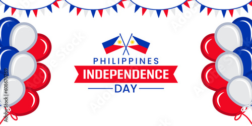 Philippines independence day poster design with balloons