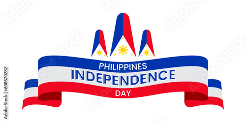 Philippines independence day patriotic ribbon design