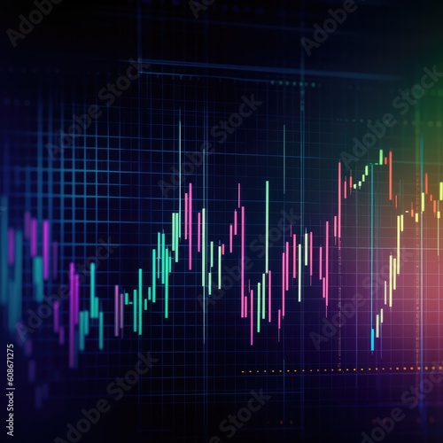 Financial stock market data displayed on screen, created using generative ai technology