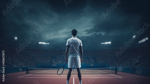 Tennis Player Man, Generative AI, Illustration