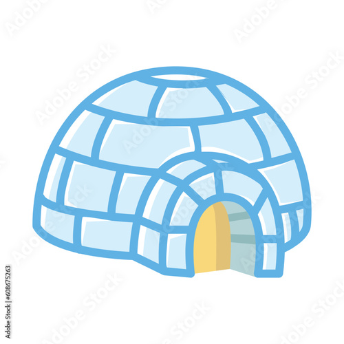 Igloo ice house flat icon
