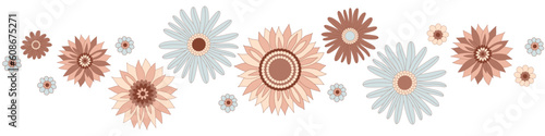 Decorative floral border in retro style