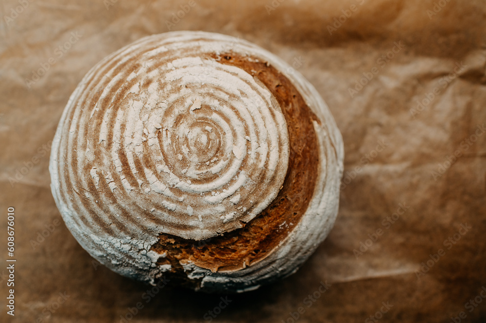 home-made sourdough bread after baking home-made sourdough bread after baking