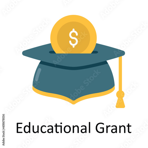 Educational Grant Vector  Flat Icon Design illustration. Education and learning Symbol on White background EPS 10 File