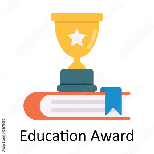 Education Award Vector Flat Icon Design illustration. Education and learning Symbol on White background EPS 10 File