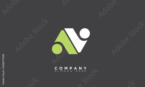 AV Alphabet letters Initials Monogram logo VA, A and V