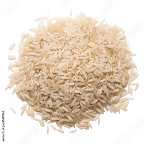 pile of rice isolated on transparent background cutout