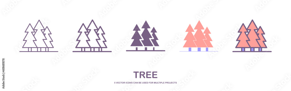 Collection of trees illustrations. Can be used to illustrate any nature or healthy lifestyle topic. set of tree icons. Collection of trees illustrations. Can be used to illustrate any nature or healthy lifestyle topic. set of tree icons.