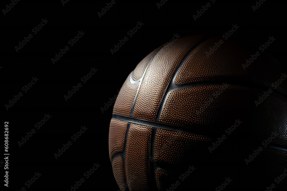 basketball on black background, ai generated basketball on black background, ai generated