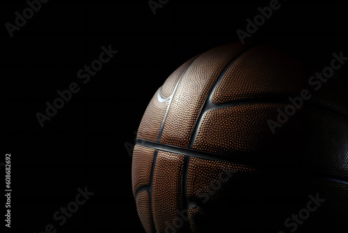 basketball on black background, ai generated