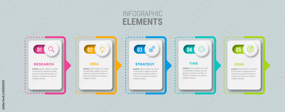 Business infographic design icons 5 options or steps Business infographic design icons 5 options or steps