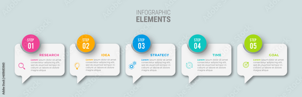 Fototapeta premium Business infographic design icons 5 options or steps