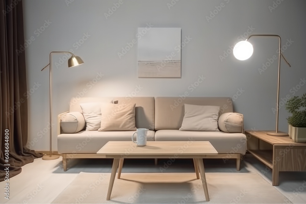 Obraz premium Luxurious Elegant Living Room Decor. Generative AI