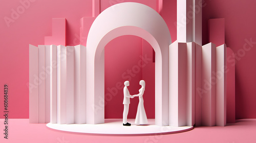 pink and white proposal