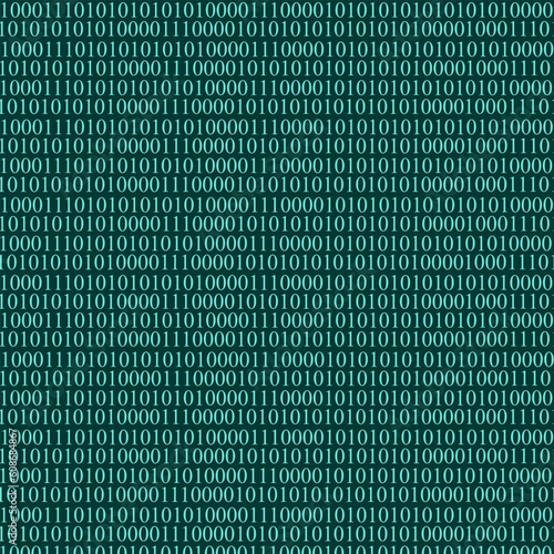 Green Binary Code Background. Abstract backdrop with zeros and ones. Square vector illustration. Artificial intelligence.