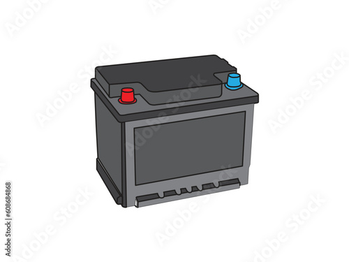 car battery / cartoon vector and illustration , sketch style, isolated on white background. Stock Vector , make with vector.

