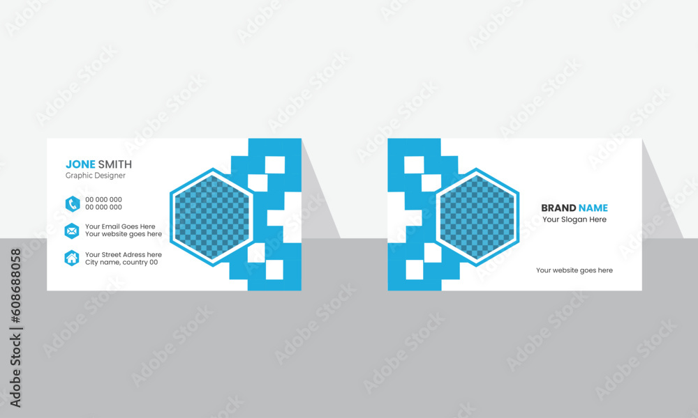 Clean Design Business Card Layout. Modern business card print templates. Double-sided creative business card template. 
