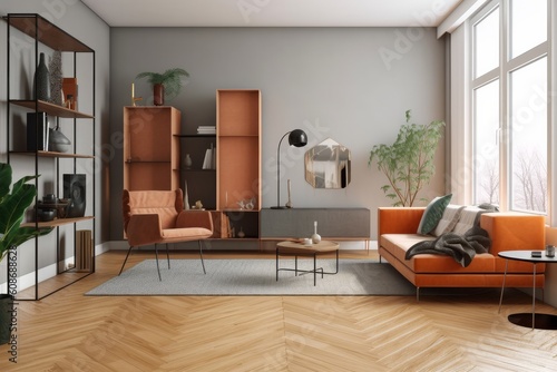 Luxurious Elegant Living Room Decor. Generative AI