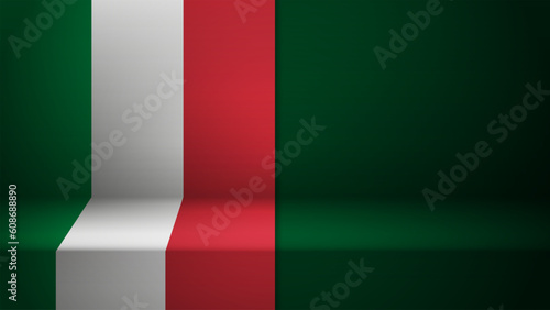 3d background with flag of Italy
