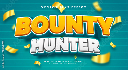 Bounty hunter 3d editable text style effect, comic style effect.