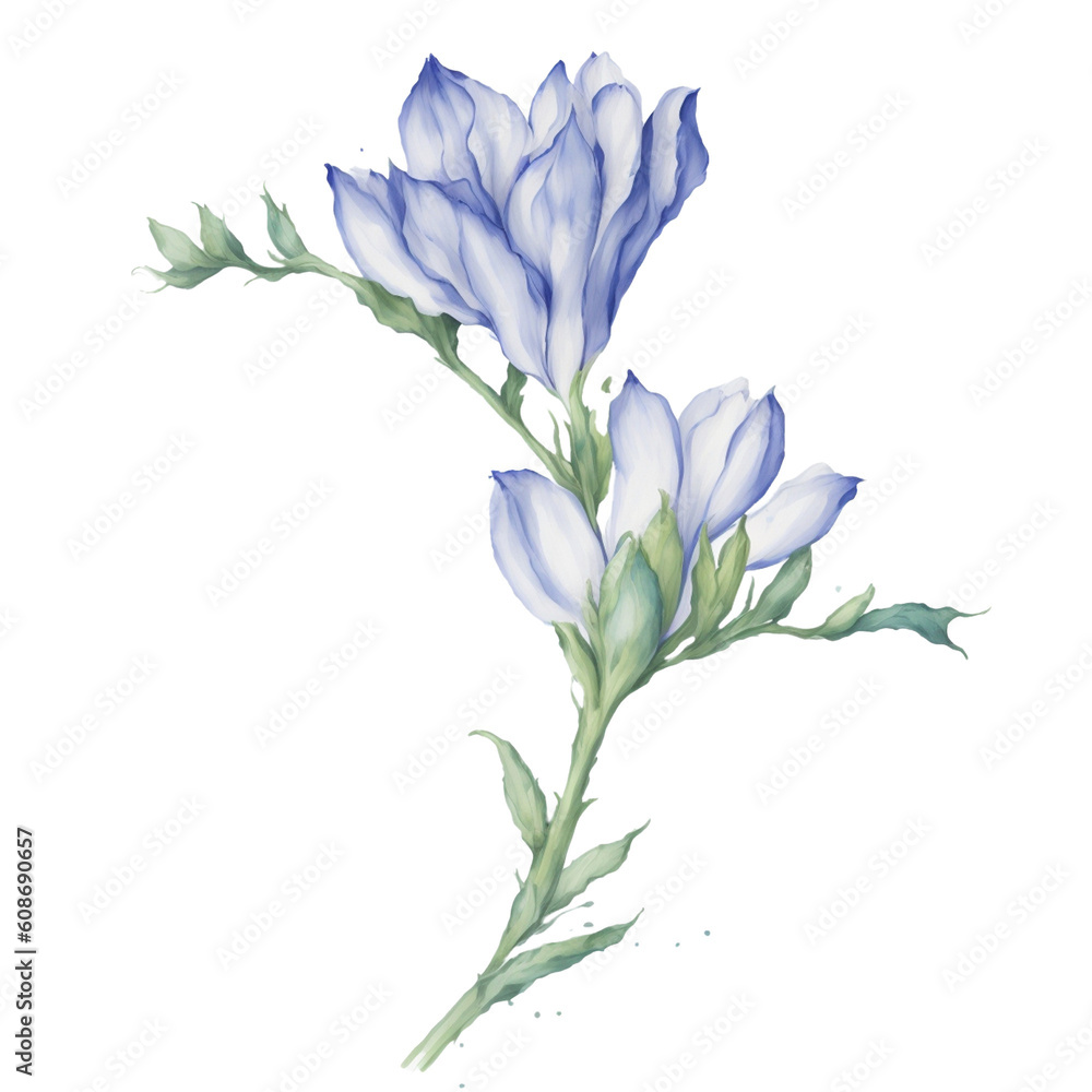 digital painting watercolor flower