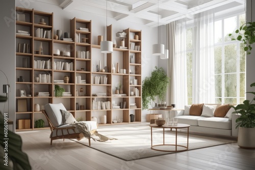 Luxurious Elegant Living Room Decor. Generative AI