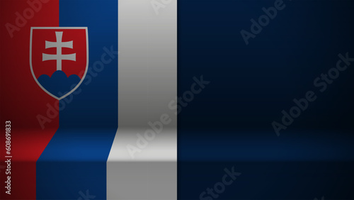 Photography 3d background with flag of Slovakia