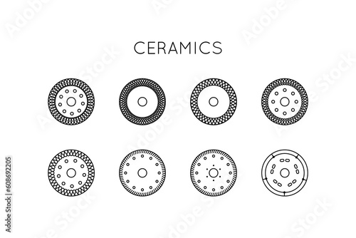 Diamond disc vector icon. Disc for angle grinder ceramics, porcelain stoneware.