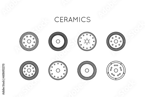 Diamond disc vector icon. Disc for angle grinder ceramics, porcelain stoneware.