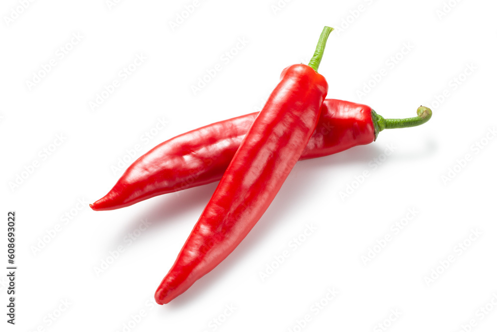 red pepper chili isolated on white background