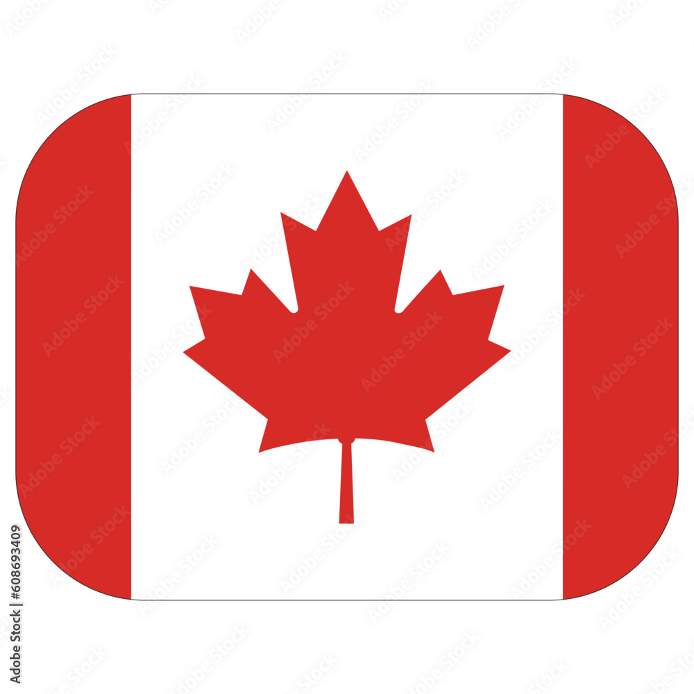 Canada Flag. Flag of Canada in shape Canada Flag. Flag of Canada in shape
