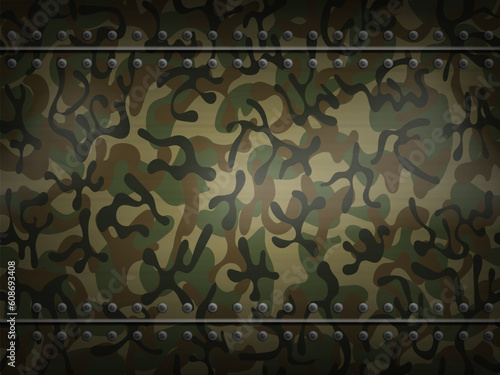 Realistic Metal Polished Plate Riveted With Chains