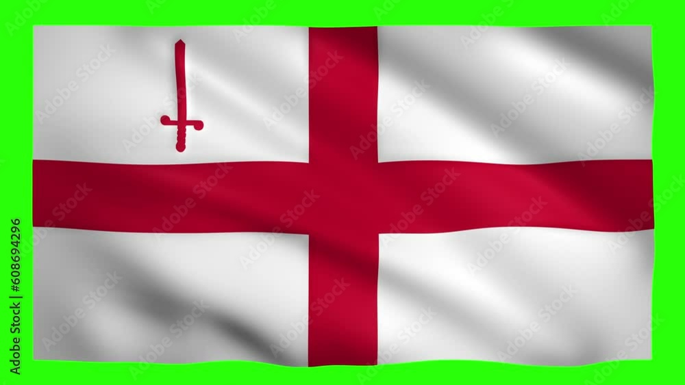 Flag of the City of London on green screen for chroma key Flag of the City of London on green screen for chroma key