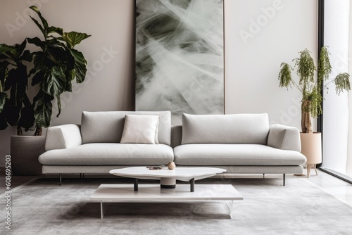 Luxurious Elegant Living Room Decor. Generative AI