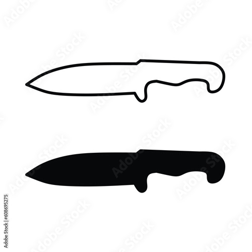 black and white knife weapon vector illustration