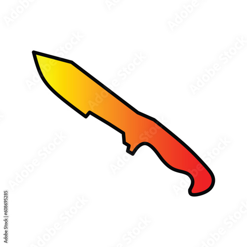 set of knife weapon isolated on white background