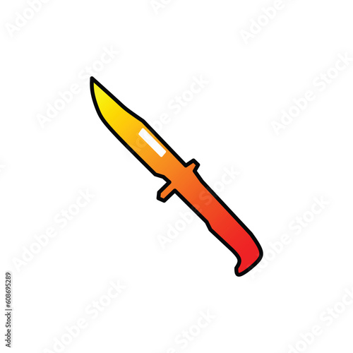 set of knife weapon isolated on white background