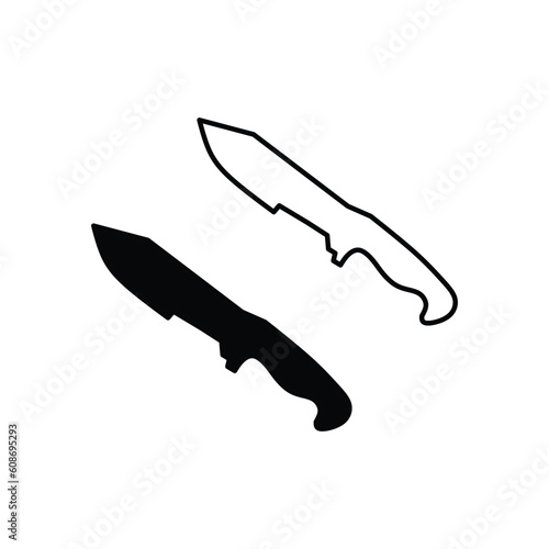 black and white knife weapon vector illustration