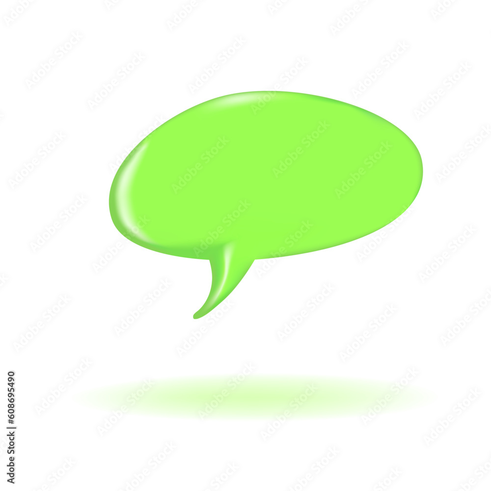 3D render glossy green retro speech bubble 3D render glossy green retro speech bubble