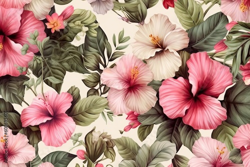 Floral watercolor vintage full background