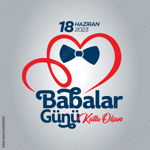 Happy Father's Day to all our fathers. Father's Day poster or flyer template on blue background. Happy International Father's Day. Billboard, Poster, Social Media, Greeting Card template. Kutlu olsun