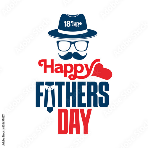 Happy Father's Day to all our fathers. Father's Day poster or flyer template on blue background. Happy International Father's Day. Billboard, Poster, Social Media, Greeting Card template. Kutlu olsun