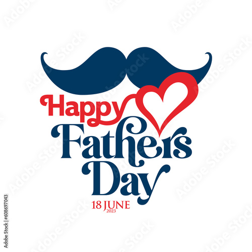 Happy Father's Day to all our fathers. Father's Day poster or flyer template on blue background. Happy International Father's Day. Billboard, Poster, Social Media, Greeting Card template. Kutlu olsun