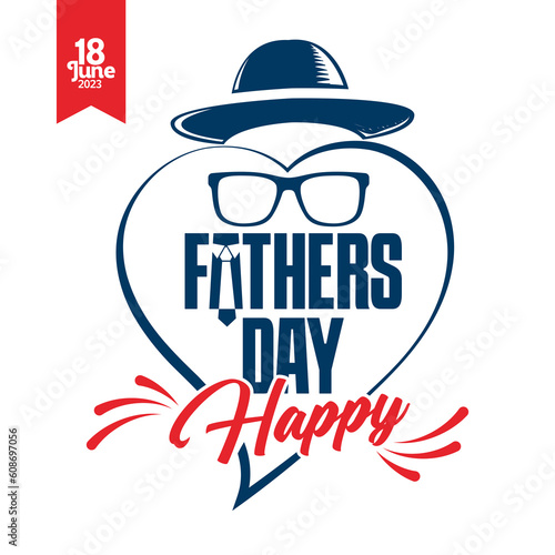 Happy Father's Day to all our fathers. Father's Day poster or flyer template on blue background. Happy International Father's Day. Billboard, Poster, Social Media, Greeting Card template. Kutlu olsun