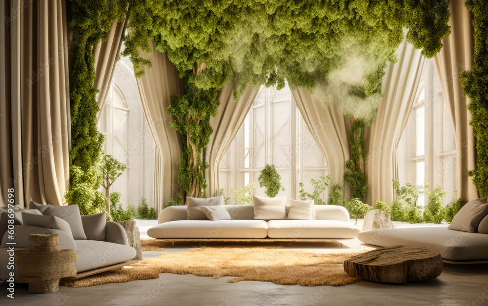Image showcasing Luxury sustainable green living solution. Eco-friendly houseing ...