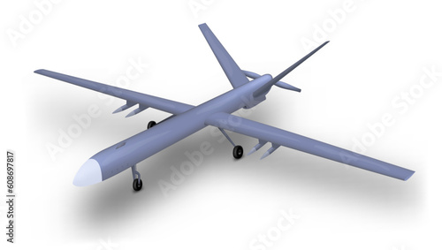 3D Military Drone. Combat Unmanned Aerial Vehicle photo